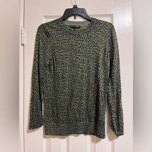 Banana Republic Olive and Black Patterned Sweater
